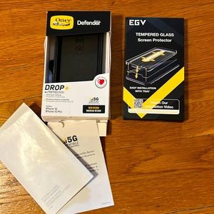 Otter Box Defender Case for IPhone 12/12Pro-New+tempered glass screen protector